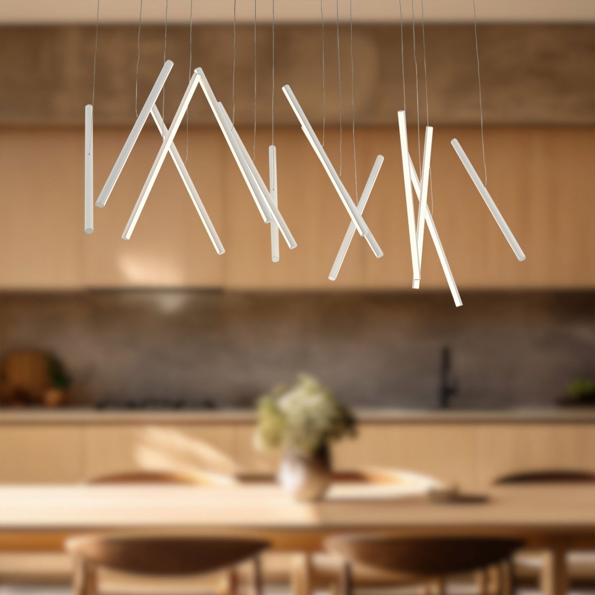 Suspension linéaire multiple Chute - Blanc by Kuzco Lighting | Luminaires & cie