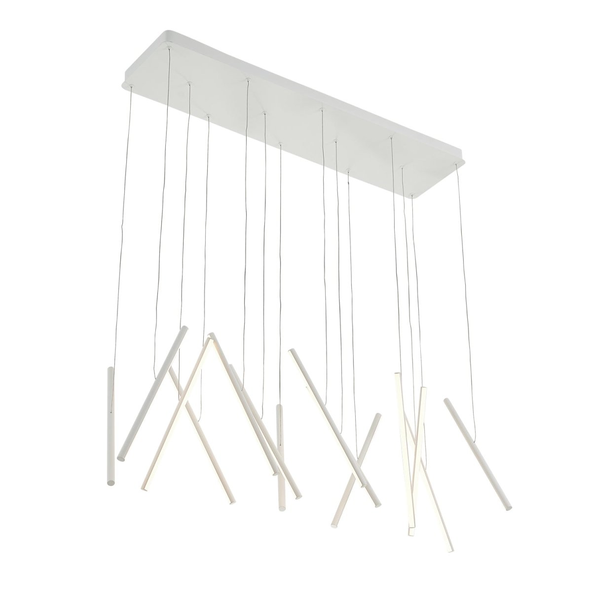 Suspension linéaire multiple Chute - Blanc by Kuzco Lighting | Luminaires & cie