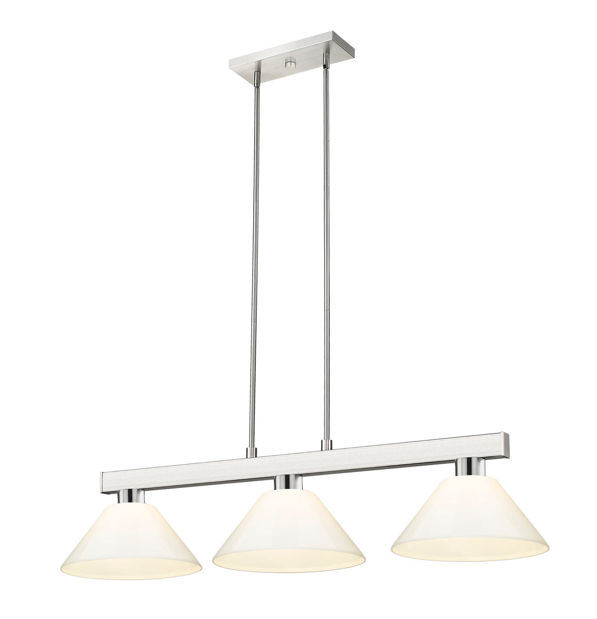 Suspension linéaire multiple Cobalt Nickel brossé, Blanc – Z-Lite