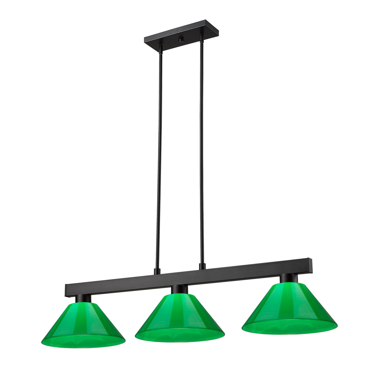 Suspension linéaire multiple Cobalt Noir mat, Vert – Z-Lite