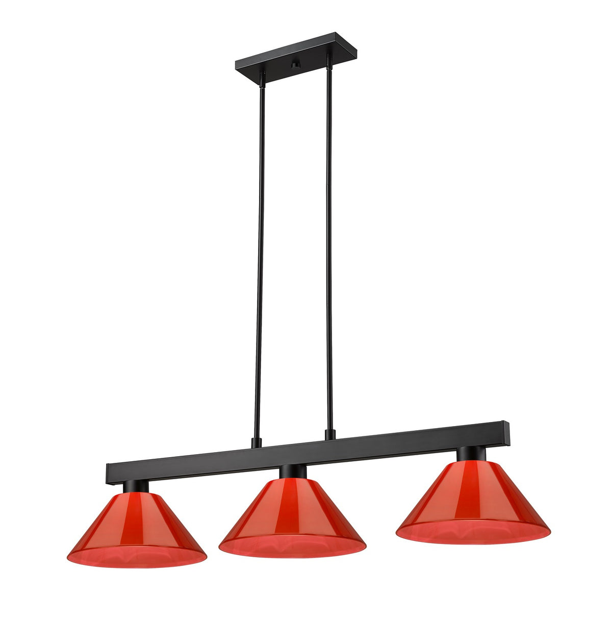 Suspension linéaire multiple Cobalt Noir mat, Rouge – Z-Lite
