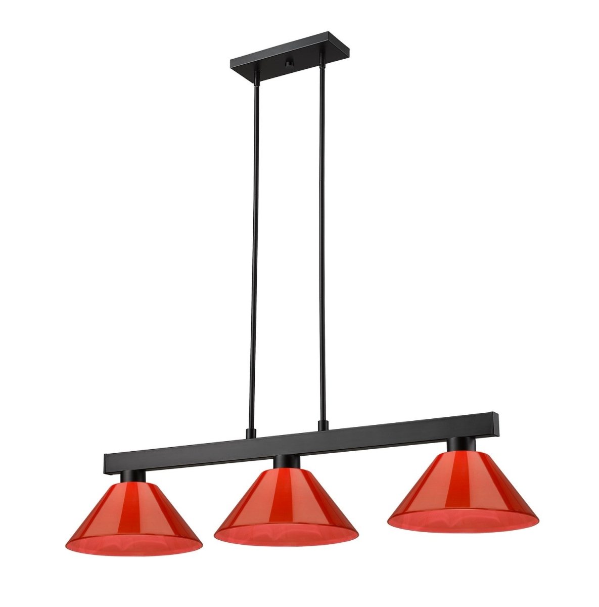 Suspension linéaire multiple Cobalt - Noir mat Rouge by Z-Lite | Luminaires & cie