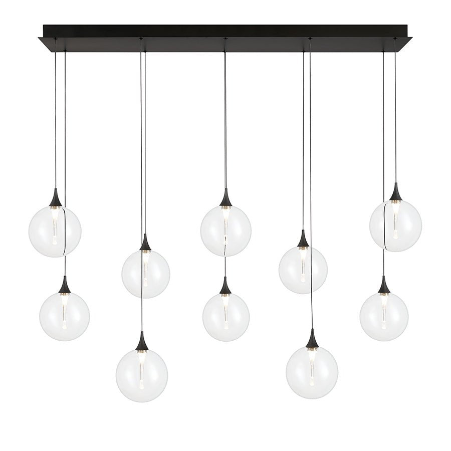 Suspension linéaire multiple Lisa - Noir mat Clair 47" by Eurofase | Luminaires & cie
