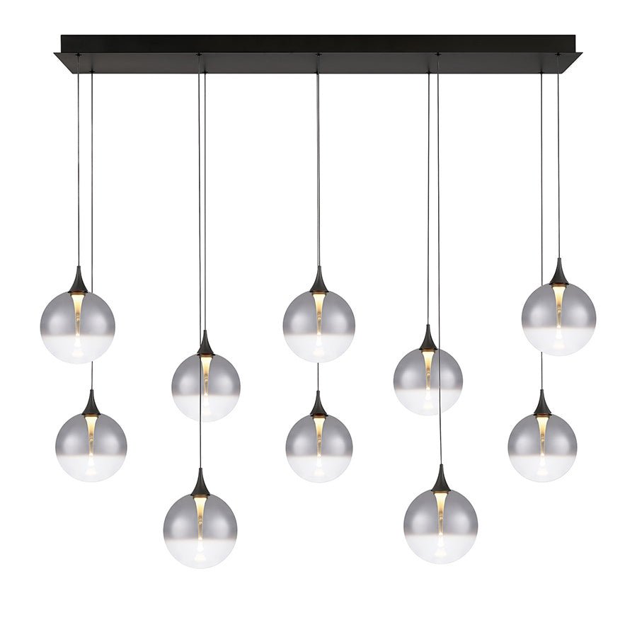 Suspension linéaire multiple Lisa - Noir mat Fumé 47" by Eurofase | Luminaires & cie
