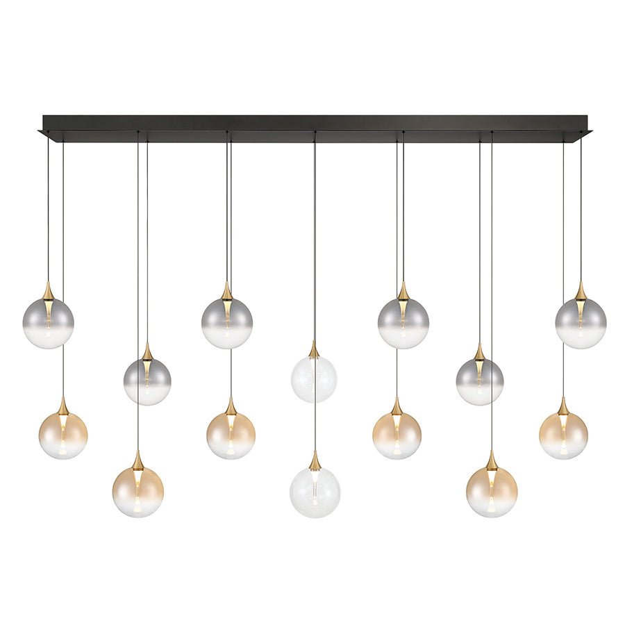 Suspension linéaire multiple Lisa - Or Clair, fumé et ambré 72" by Eurofase | Luminaires & cie