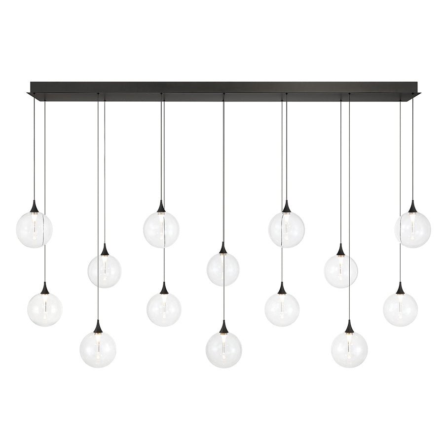Suspension linéaire multiple Lisa - Noir mat Clair 72" by Eurofase | Luminaires & cie