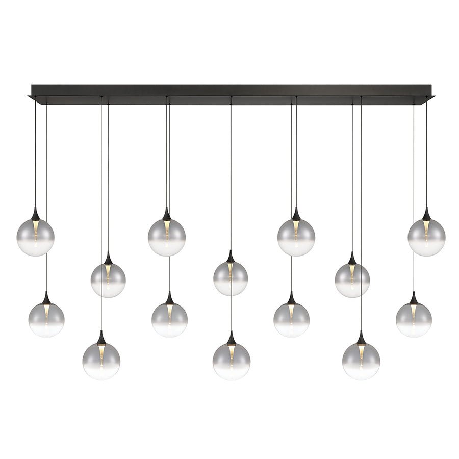 Suspension linéaire multiple Lisa - Noir mat Fumé 72" by Eurofase | Luminaires & cie