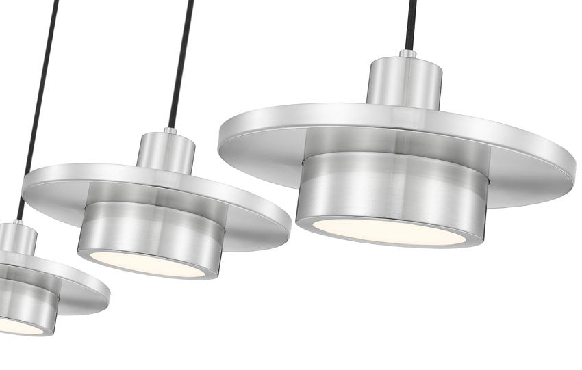 Suspension linéaire multiple Ludo Nickel brossé, nombre ampoules 3 – vue 4