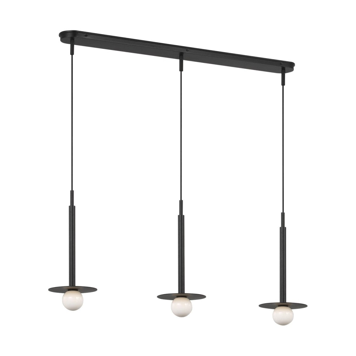 Suspension linéaire multiple Nodes - Noir minuit by Visual Comfort Studio | Luminaires & cie