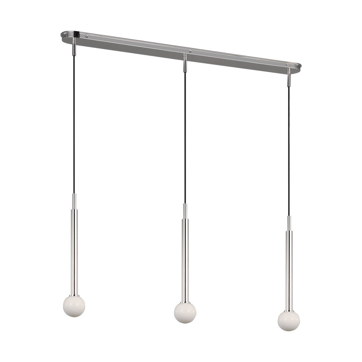 Suspension linéaire multiple Nodes - Nickel poli by Visual Comfort Studio | Luminaires & cie