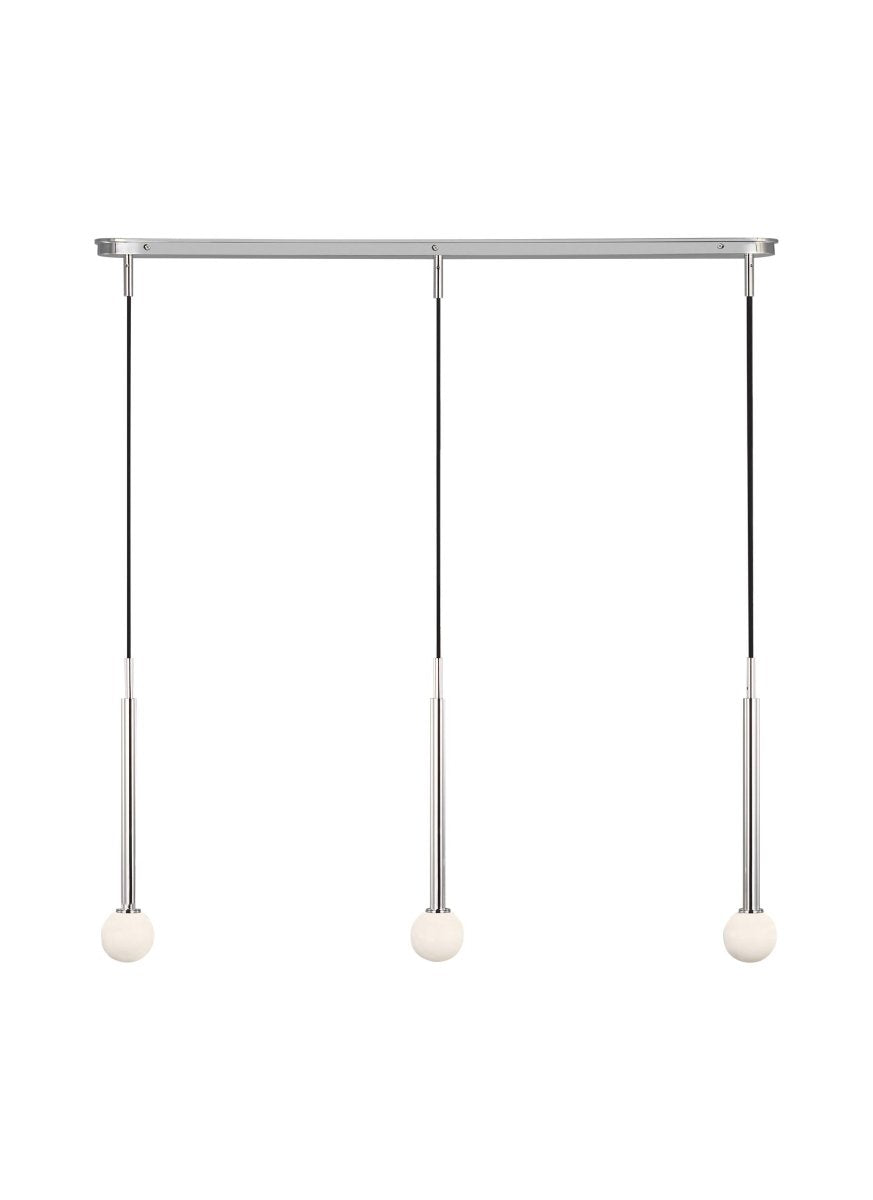 Suspension linéaire multiple Nodes - Nickel poli by Visual Comfort Studio | Luminaires & cie