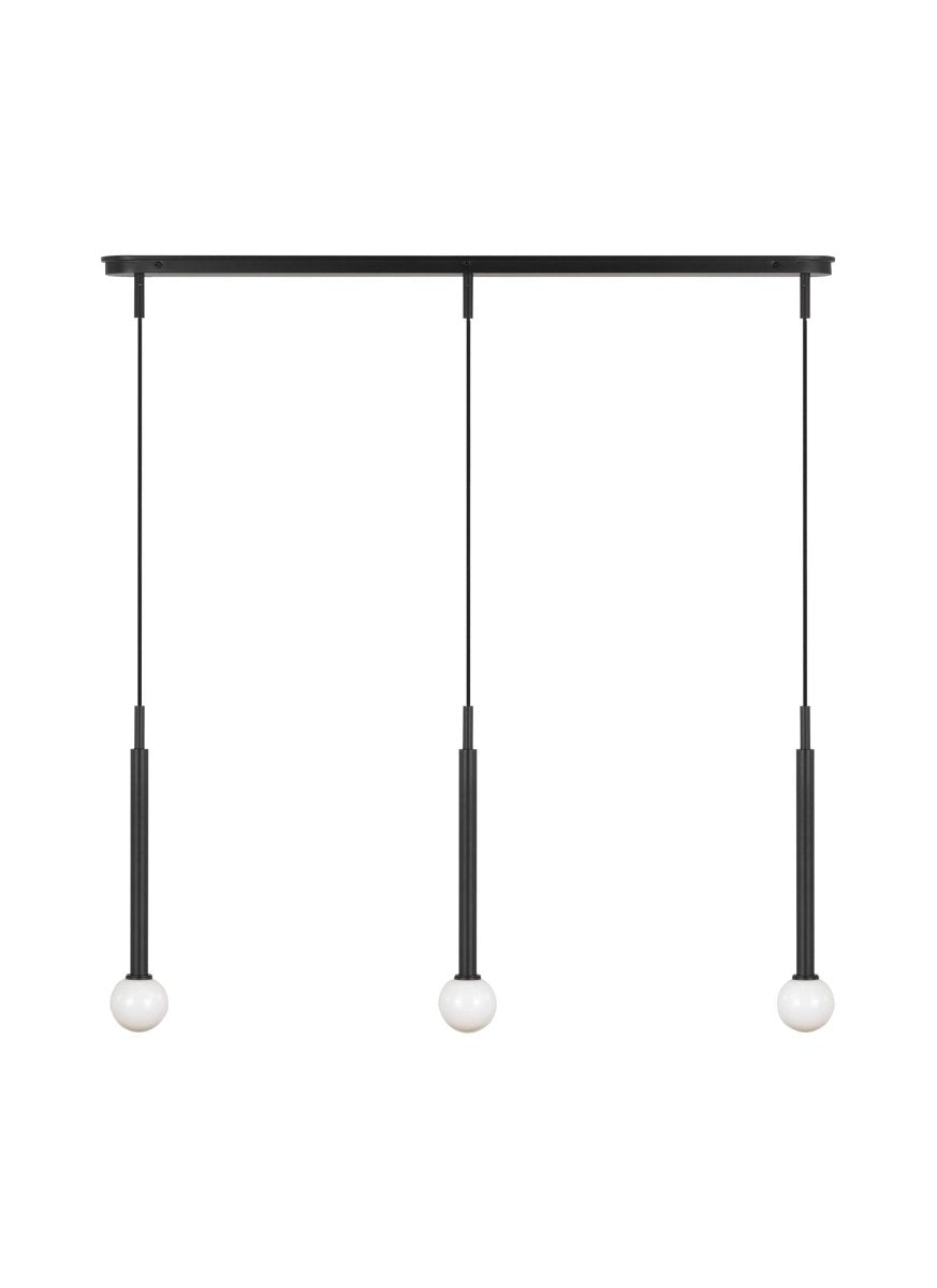 Suspension linéaire multiple Nodes - Nickel poli by Visual Comfort Studio | Luminaires & cie