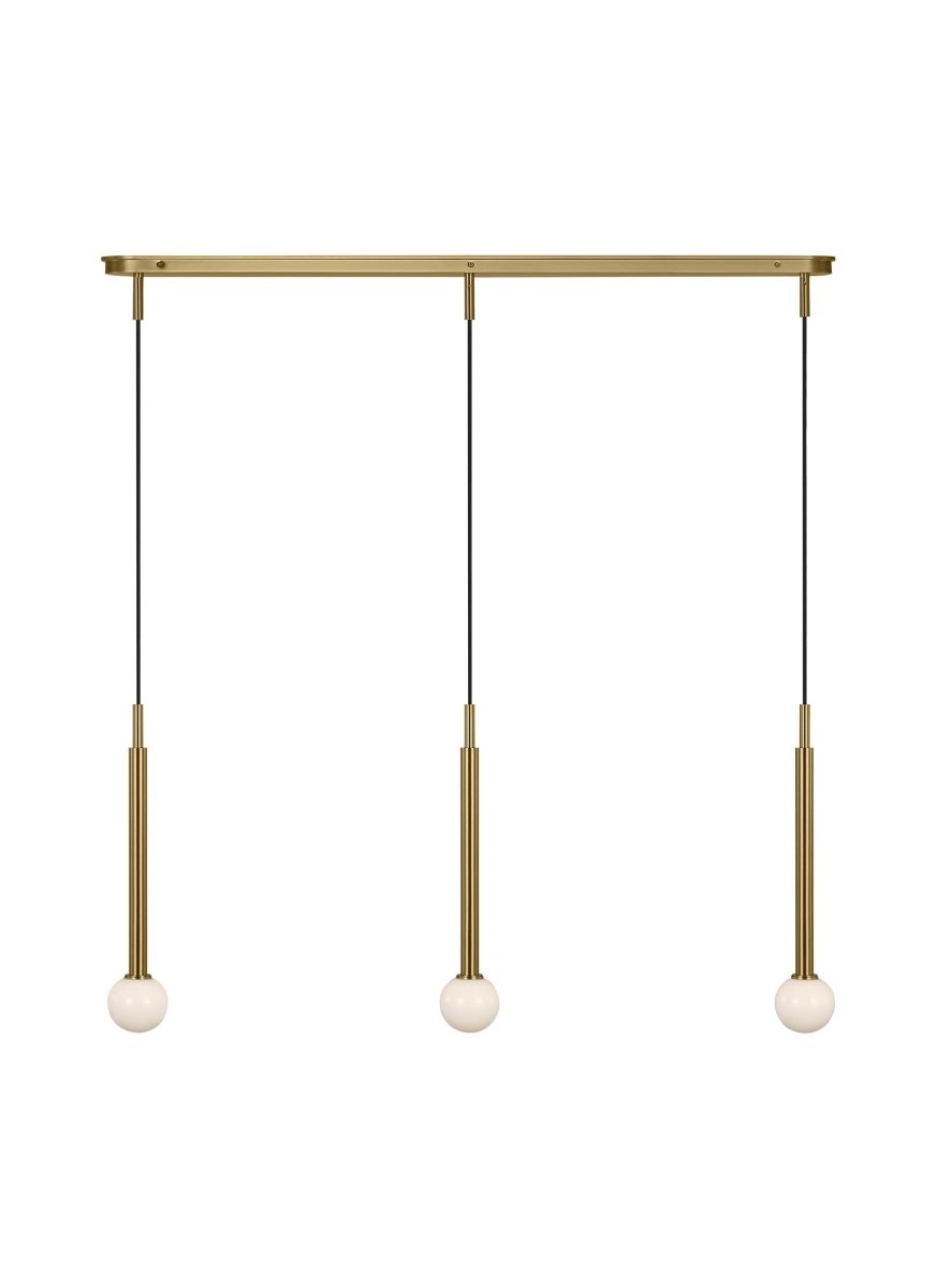Suspension linéaire multiple Nodes - Nickel poli by Visual Comfort Studio | Luminaires & cie