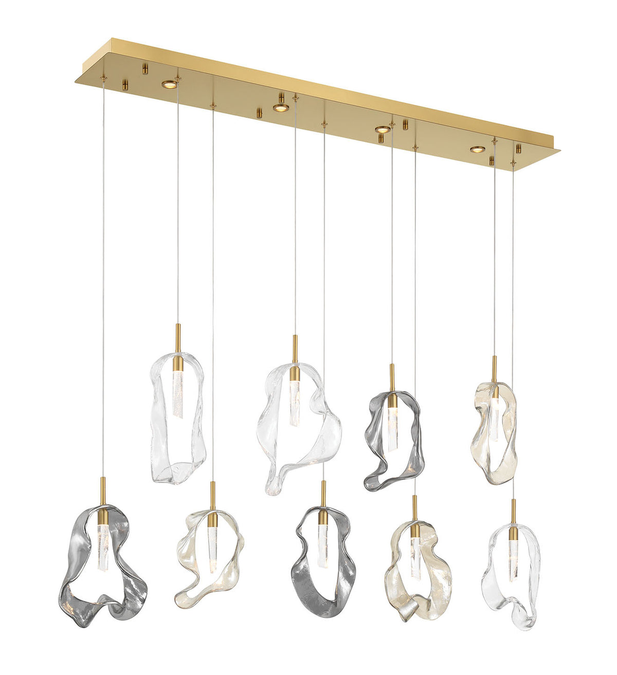 Suspension linéaire multiple Norah Or – vue 3