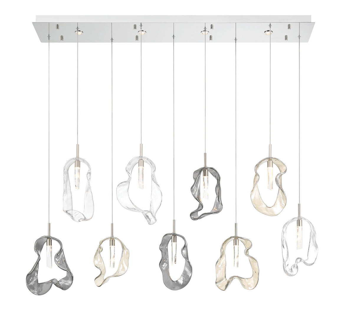 Suspension linéaire multiple Norah Nickel poli – vue 2