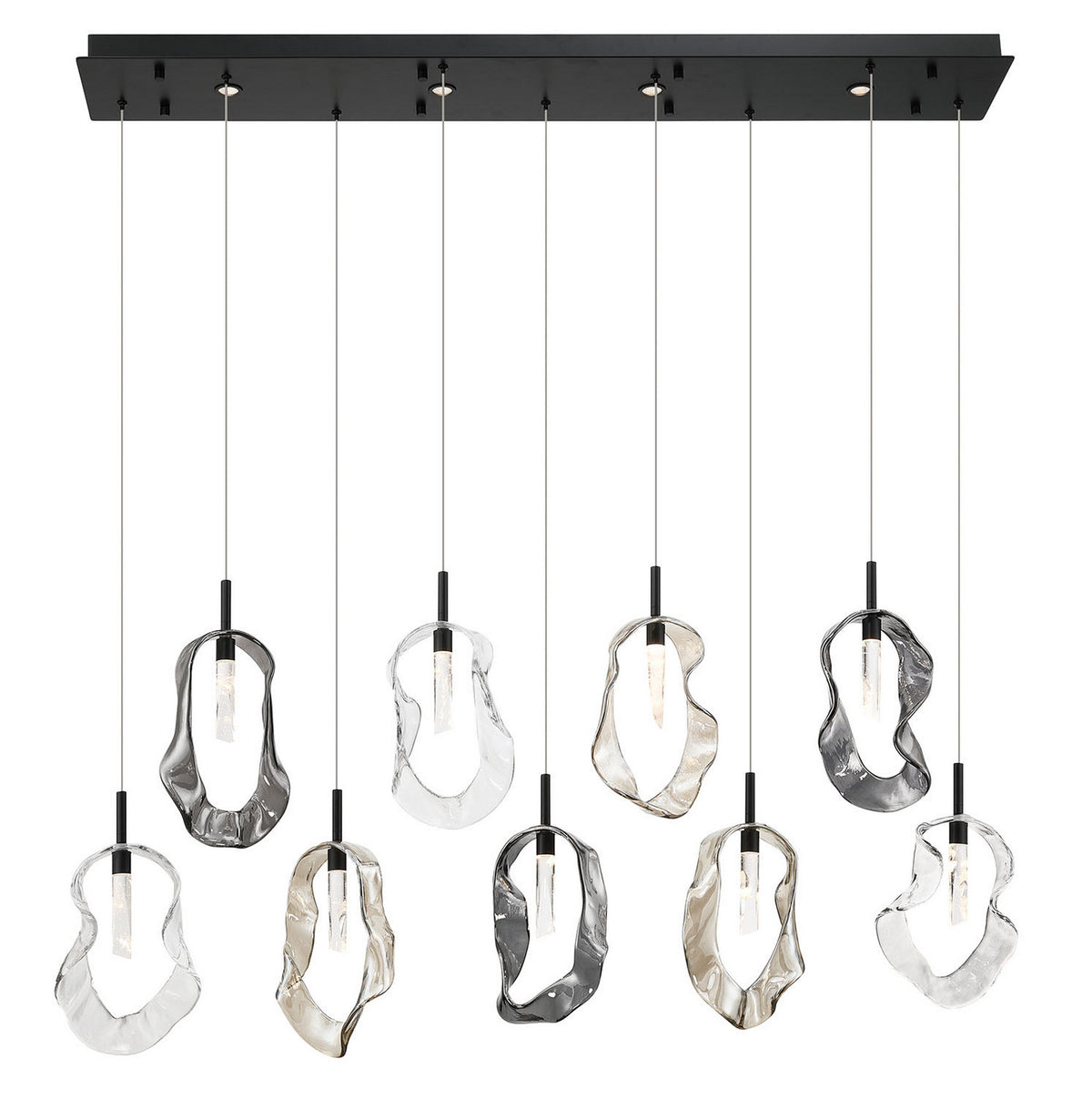 Suspension linéaire multiple Norah Noir mat – vue 2