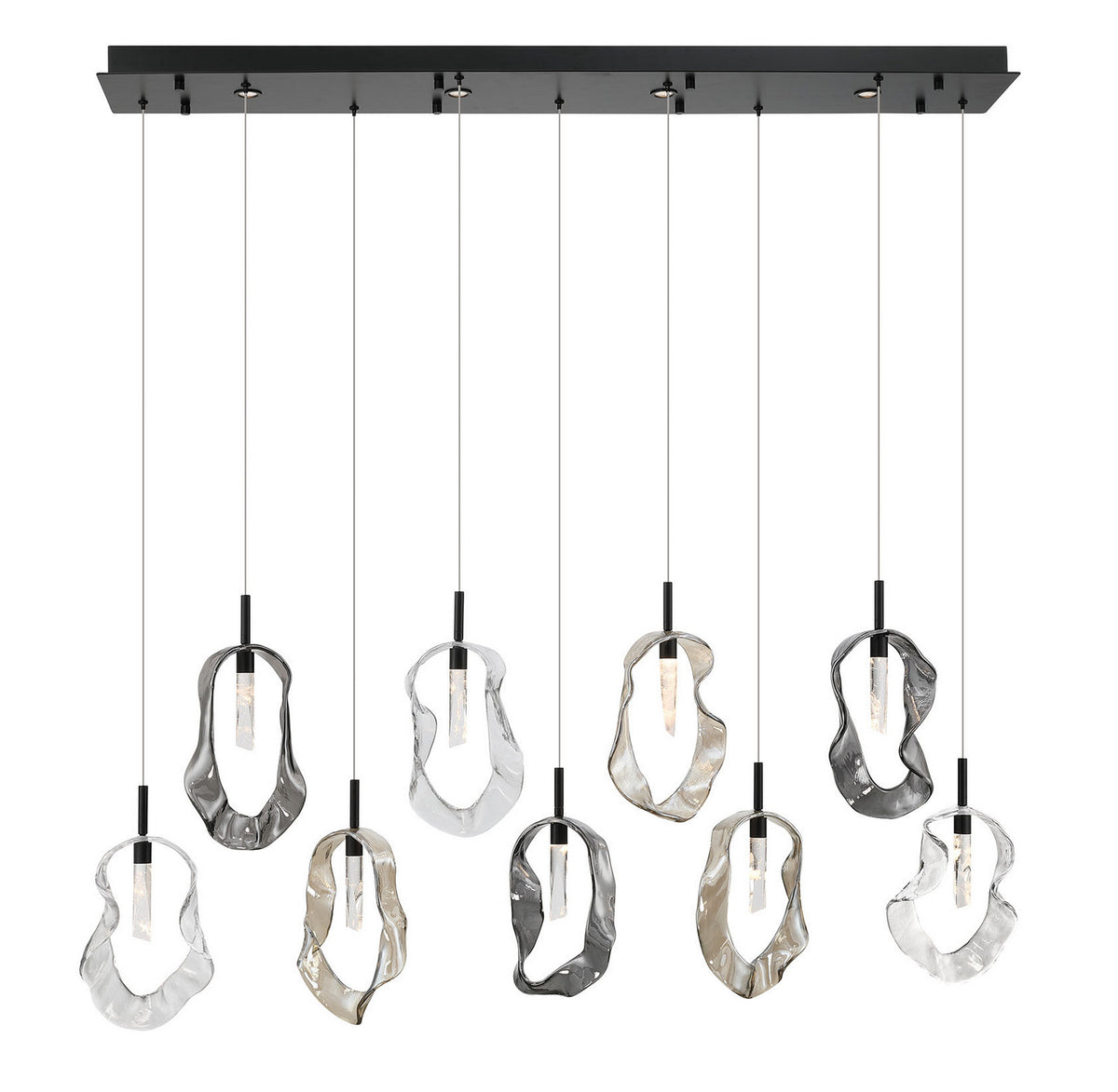 Suspension linéaire multiple Norah Noir mat – Eurofase