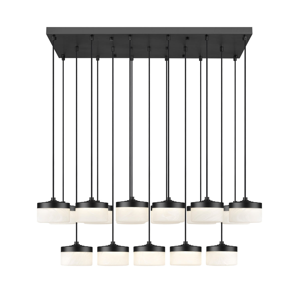 Suspension linéaire multiple Renaud Noir mat, nombre ampoules 17 – vue 2