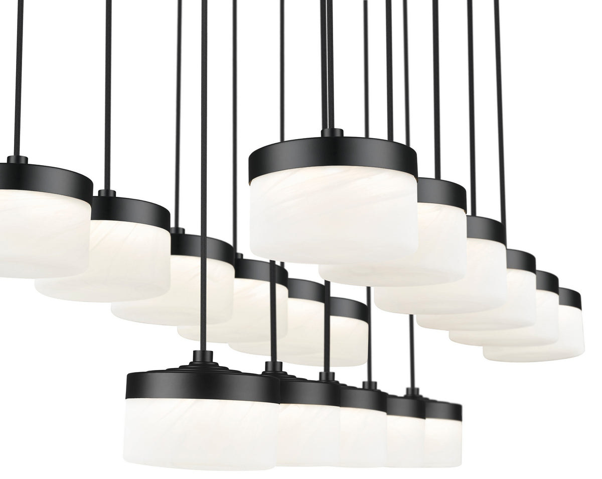 Suspension linéaire multiple Renaud Noir mat, nombre ampoules 17 – vue 4