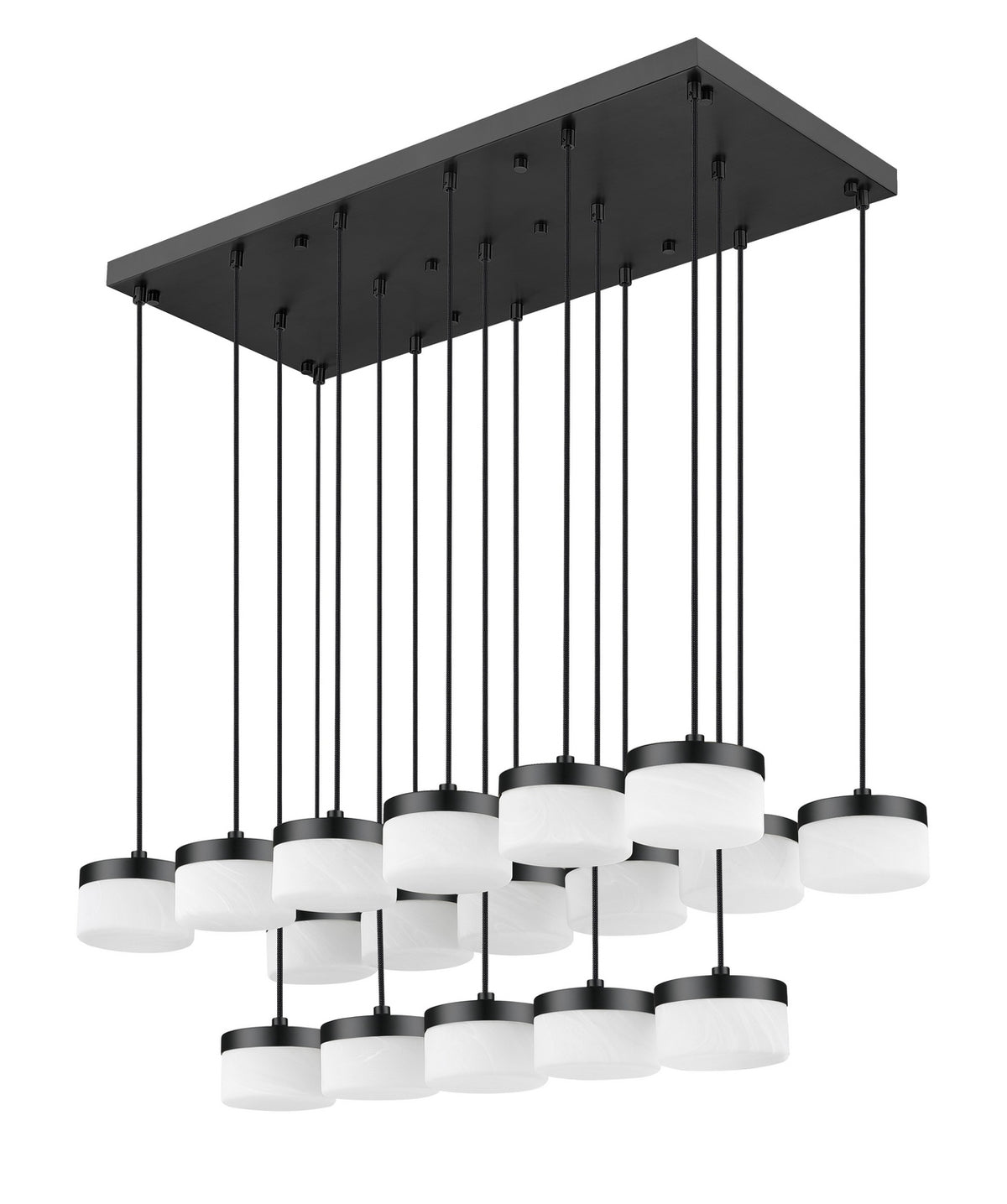 Suspension linéaire multiple Renaud Noir mat, nombre ampoules 17 – vue 5