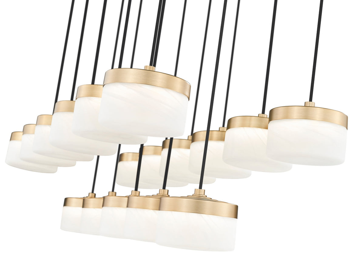 Suspension linéaire multiple Renaud Or moderne, nombre ampoules 17 – vue 4