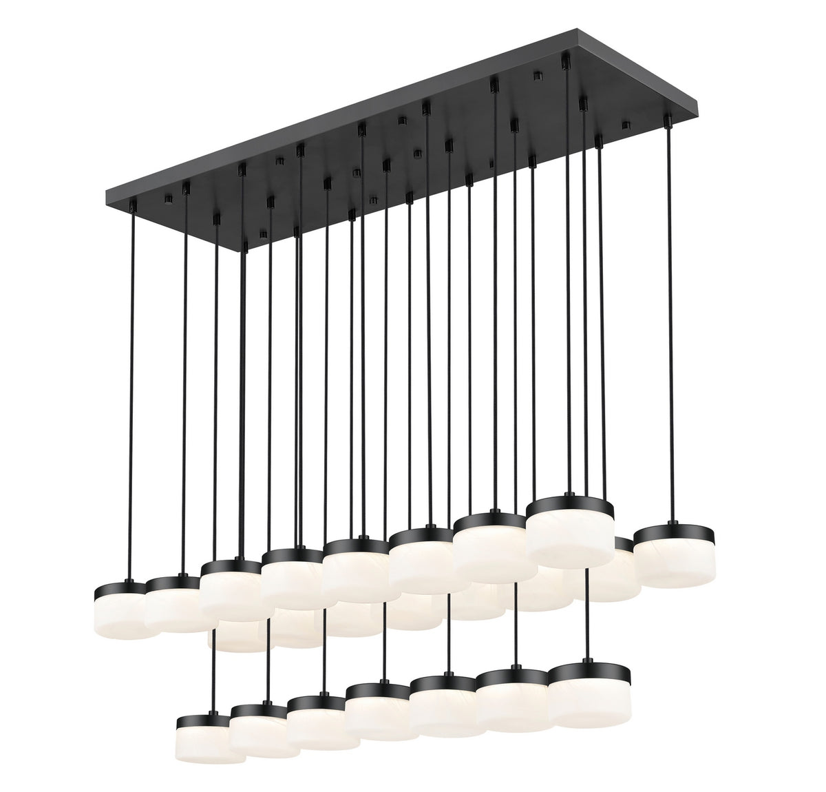 Suspension linéaire multiple Renaud Noir mat, nombre ampoules 23 – vue 3