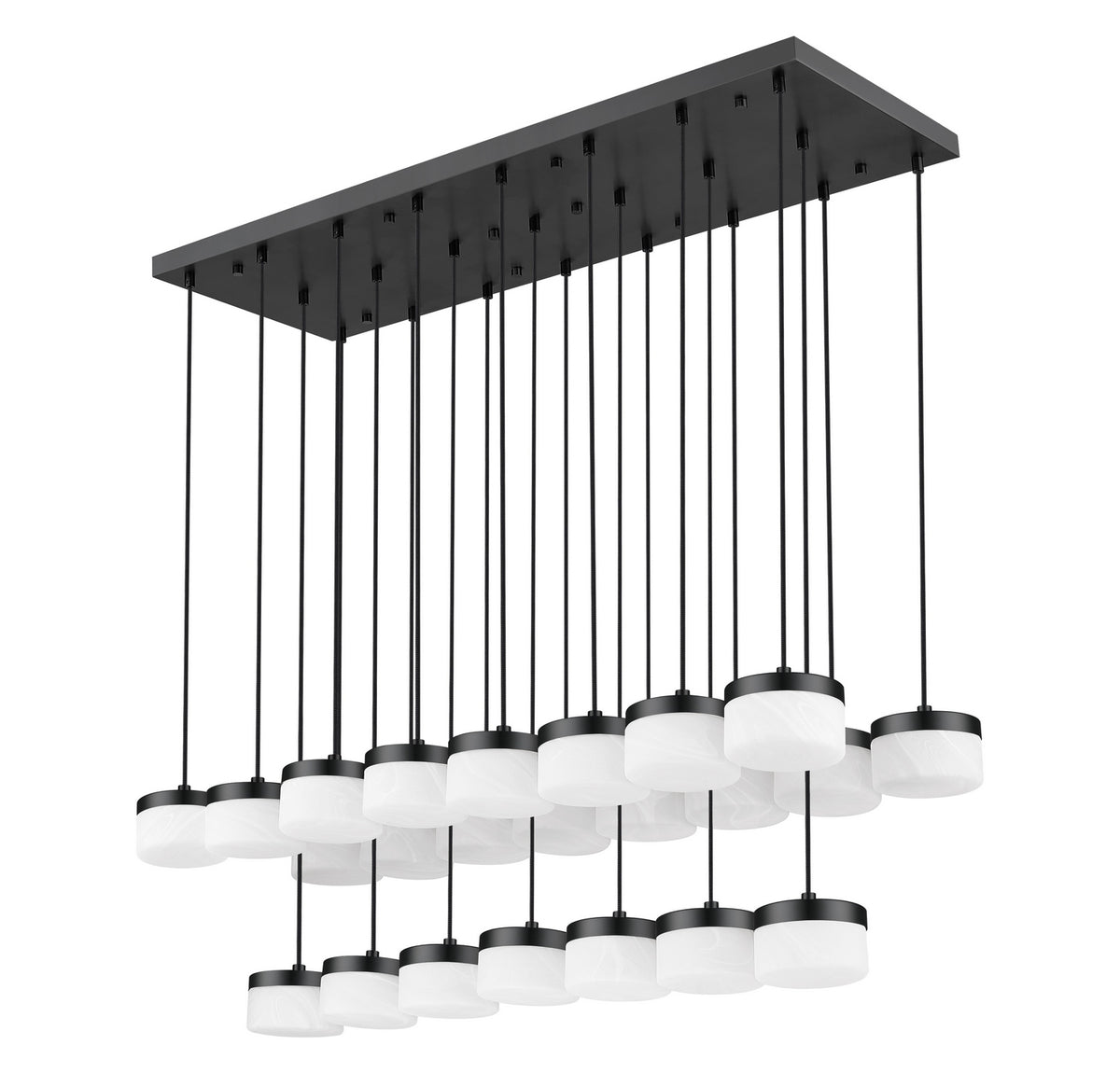 Suspension linéaire multiple Renaud Noir mat, nombre ampoules 23 – vue 5