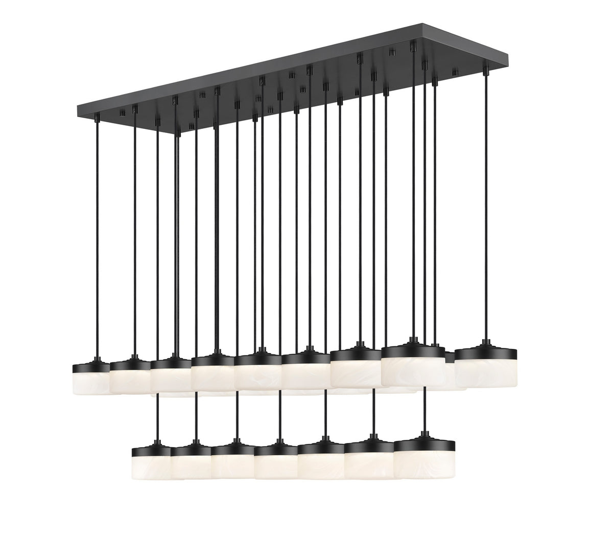 Suspension linéaire multiple Renaud Noir mat, nombre ampoules 23 – Z-Lite