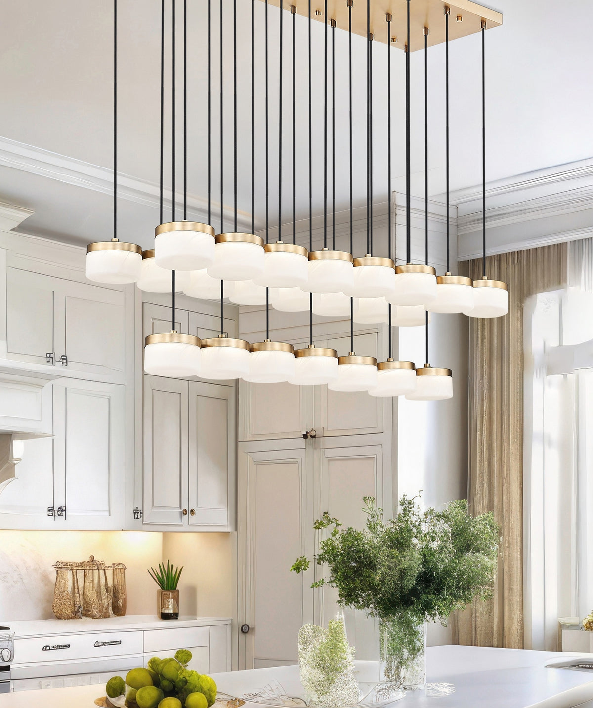 Suspension linéaire multiple Renaud Or moderne, nombre ampoules 23 – vue 7