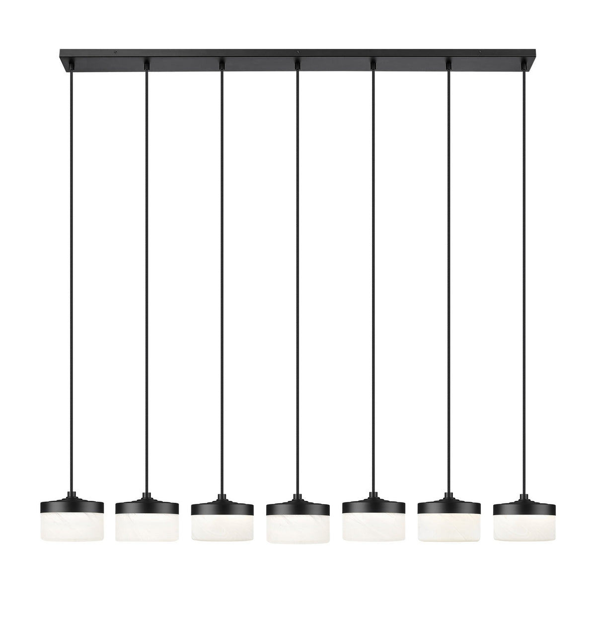 Suspension linéaire multiple Renaud Noir mat, nombre ampoules 7 – vue 2