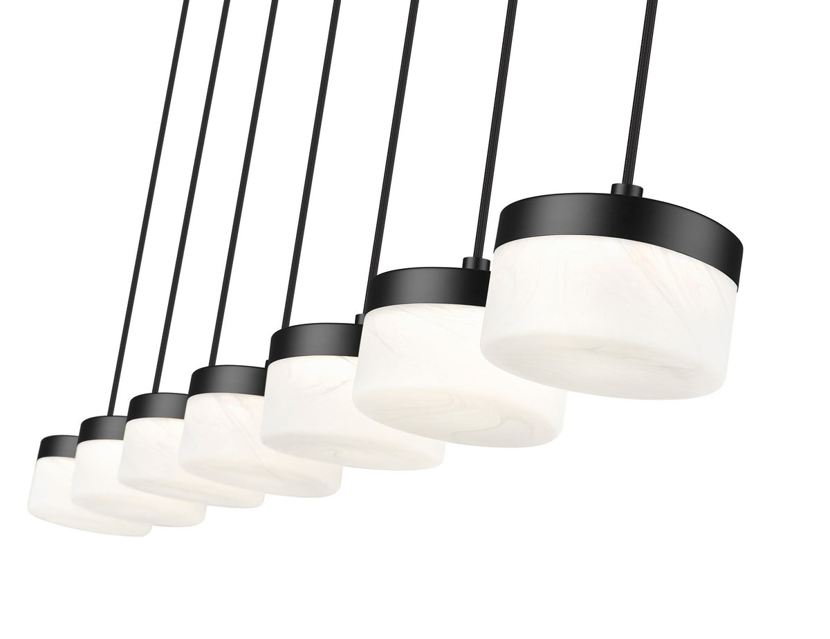 Suspension linéaire multiple Renaud Noir mat, nombre ampoules 7 – vue 5