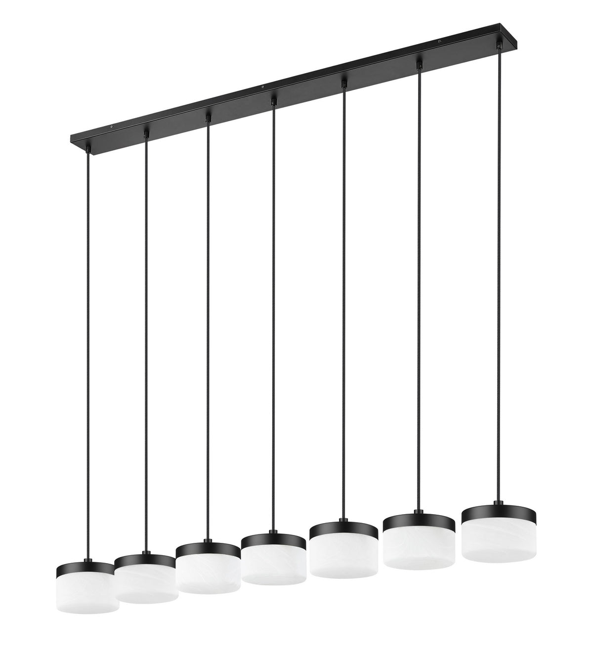 Suspension linéaire multiple Renaud Noir mat, nombre ampoules 7 – vue 6