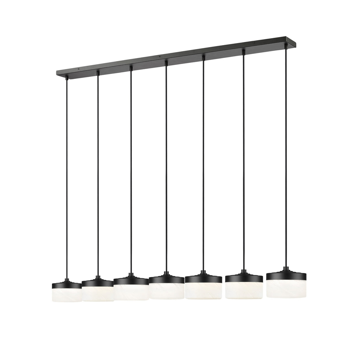Suspension linéaire multiple Renaud Noir mat, nombre ampoules 7 – Z-Lite