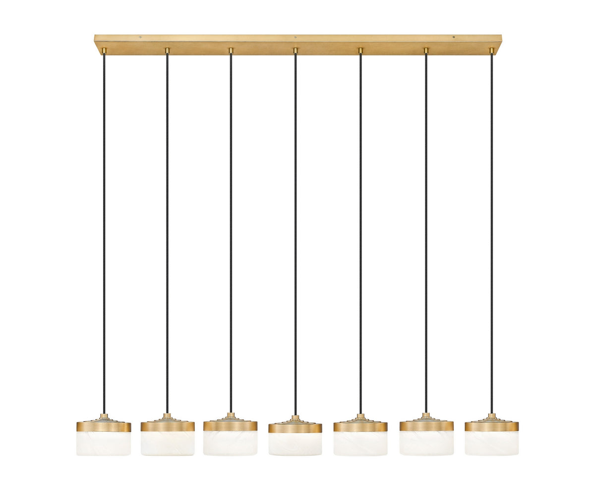 Suspension linéaire multiple Renaud Or moderne, nombre ampoules 7 – vue 2