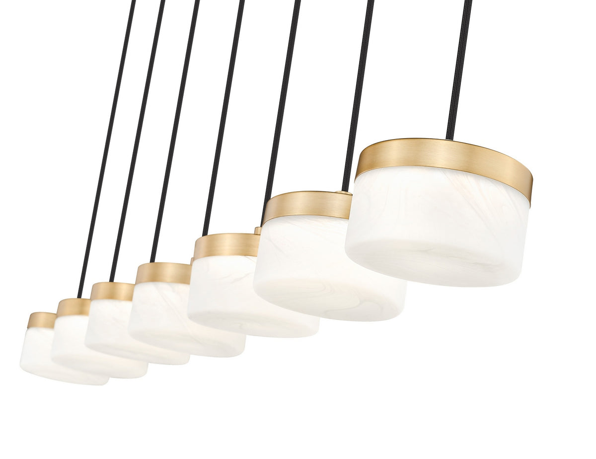 Suspension linéaire multiple Renaud Or moderne, nombre ampoules 7 – vue 4
