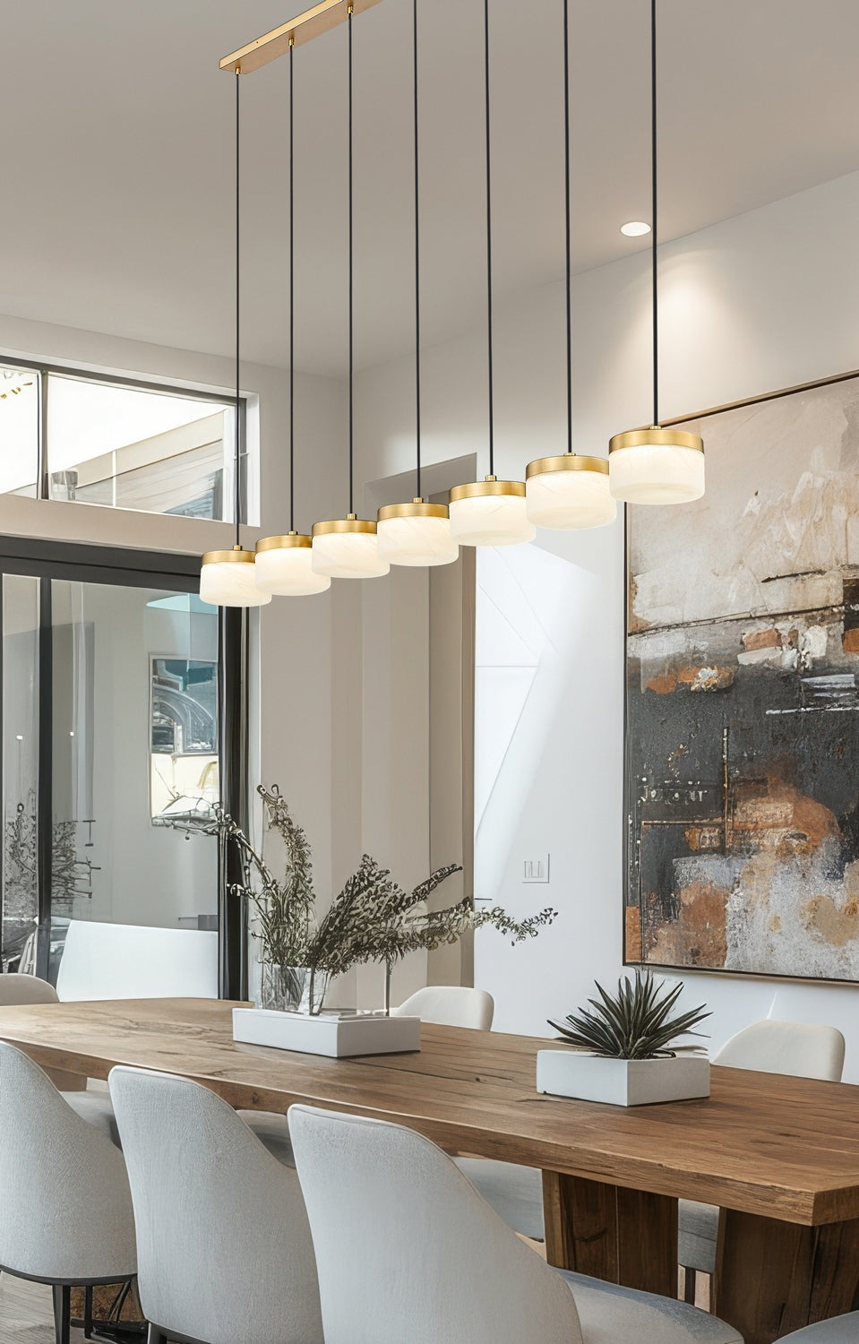 Suspension linéaire multiple Renaud Or moderne, nombre ampoules 7 – vue 7