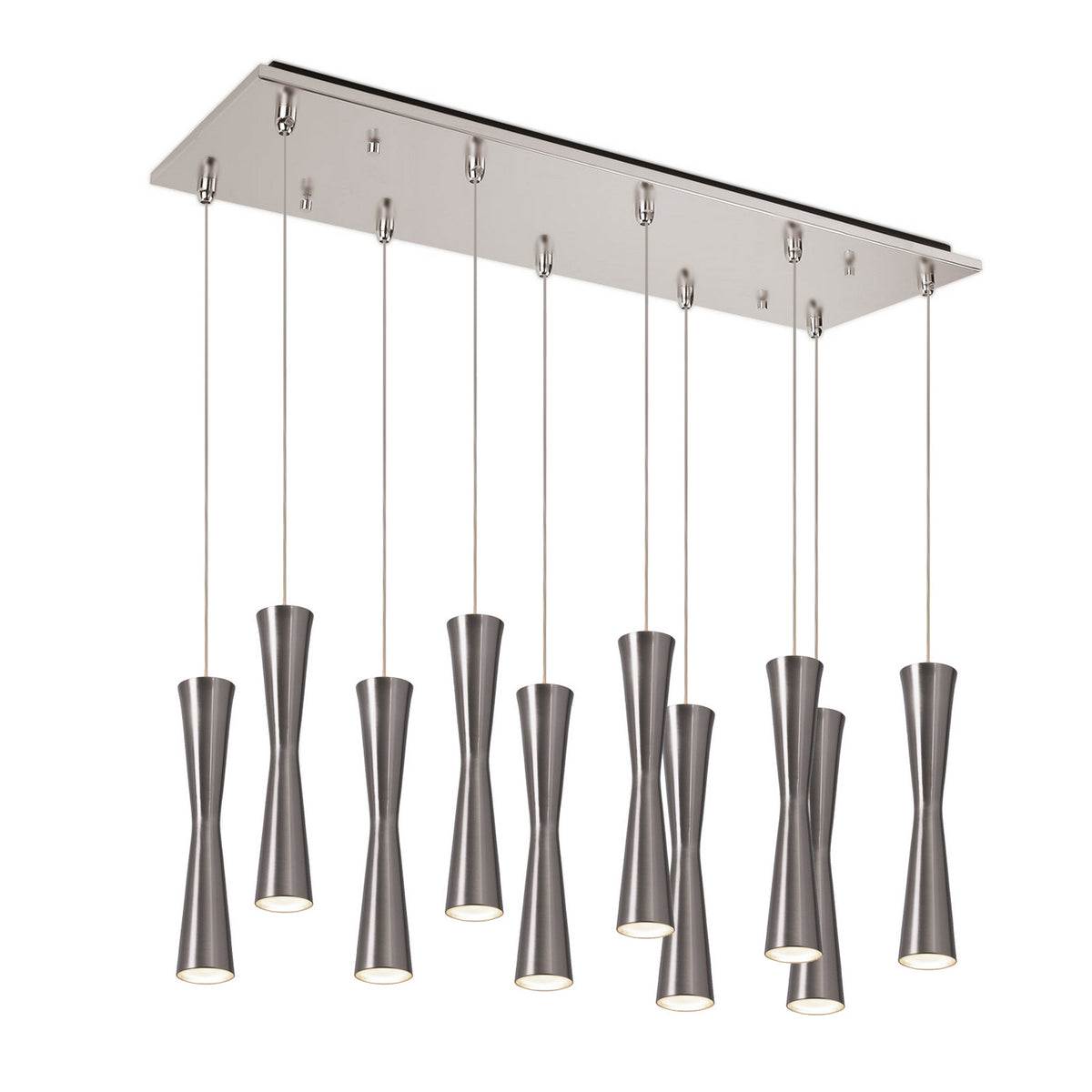 Suspension linéaire multiple Robson Nickel brossé – Kuzco Lighting