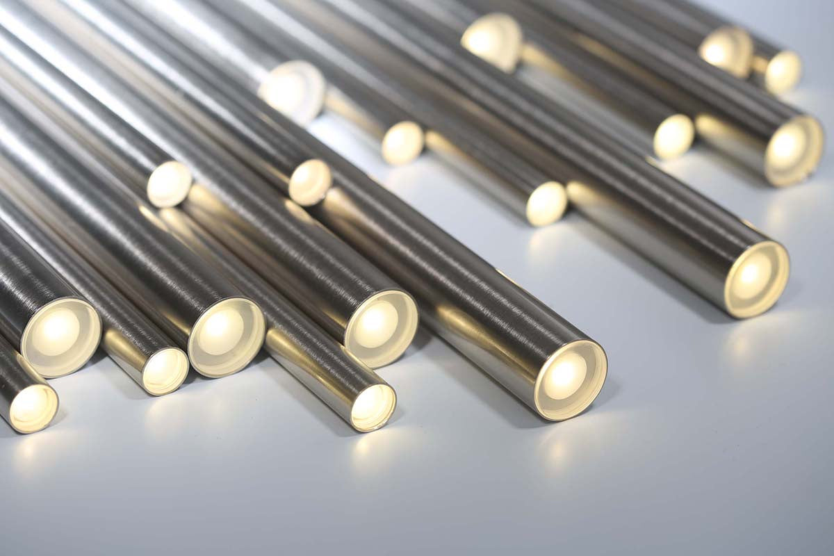 Suspension linéaire multiple Santana Nickel satiné, nombre ampoules 18 – vue 2