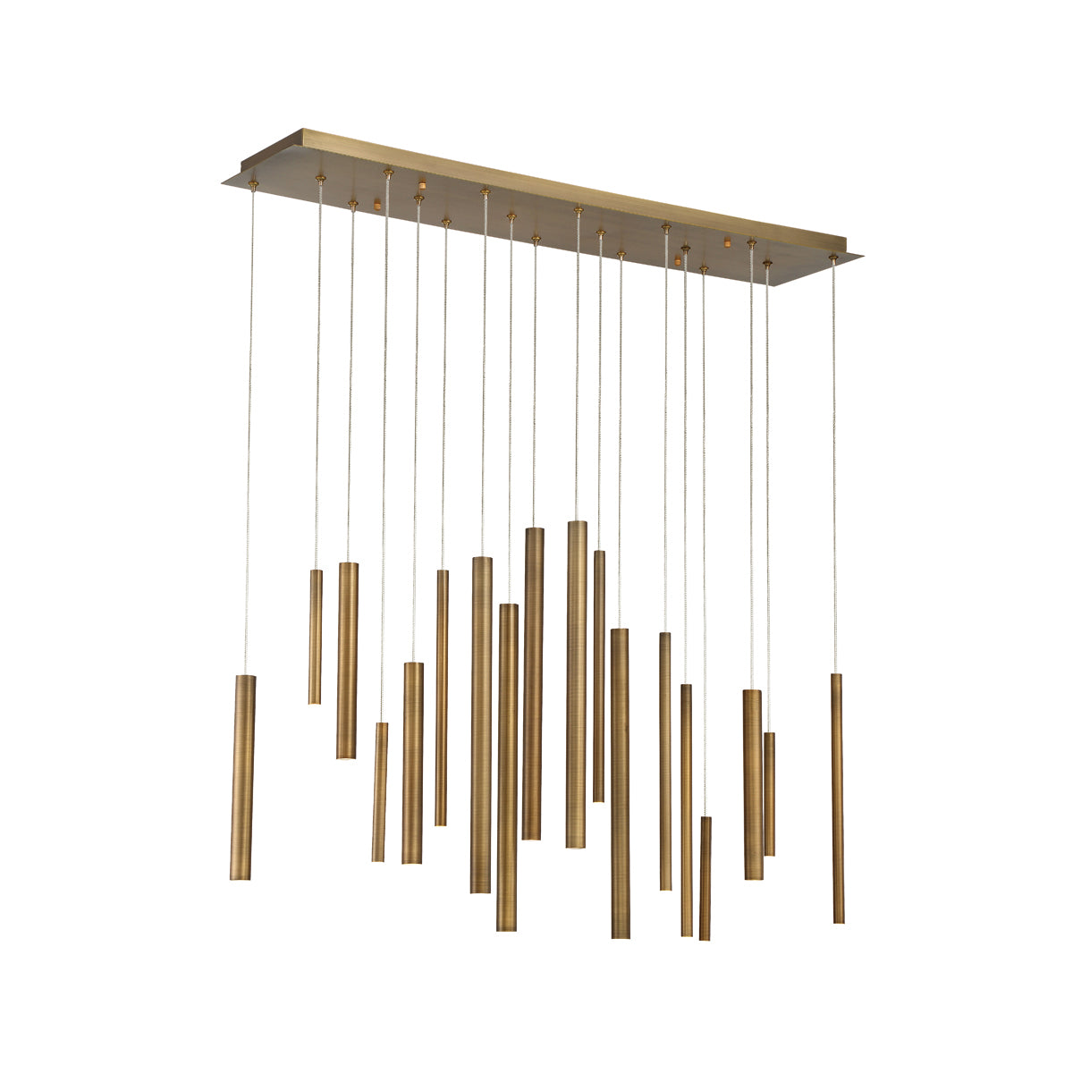 Suspension linéaire multiple Santana Laiton brossé, nombre ampoules 18 – Eurofase