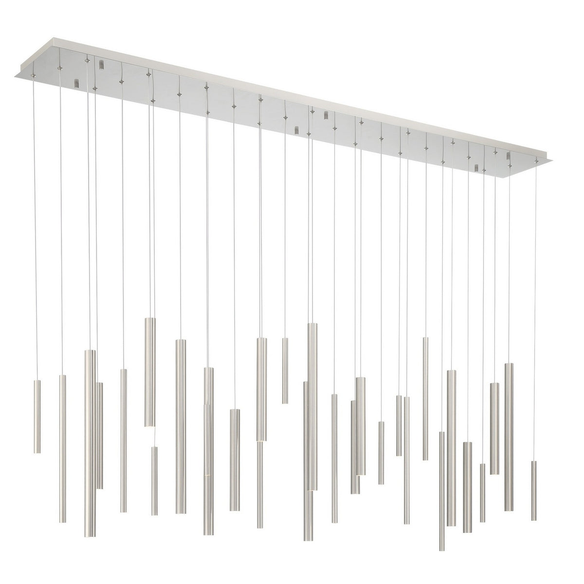 Suspension linéaire multiple Santana Nickel satiné, nombre ampoules 30 – Eurofase