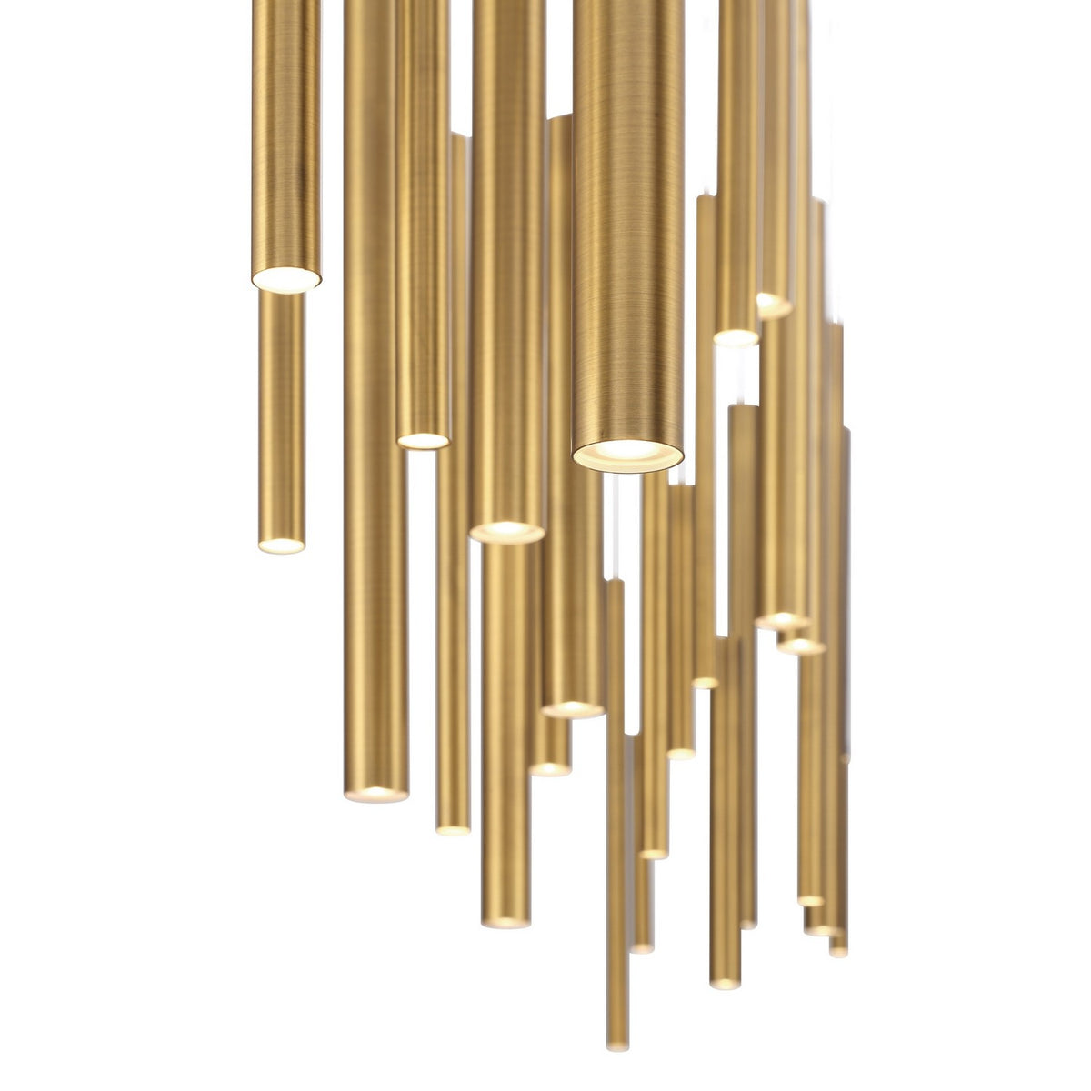 Suspension linéaire multiple Santana Laiton antique, nombre ampoules 30 – vue 2
