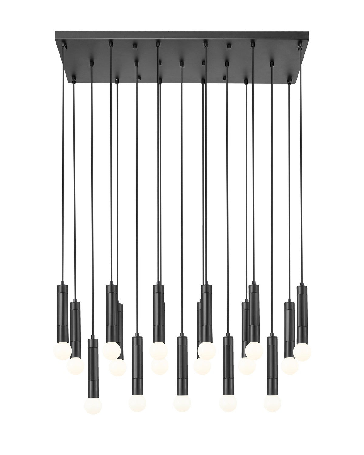 Suspension linéaire multiple Stari Noir mat, nombre ampoules 17 – vue 3