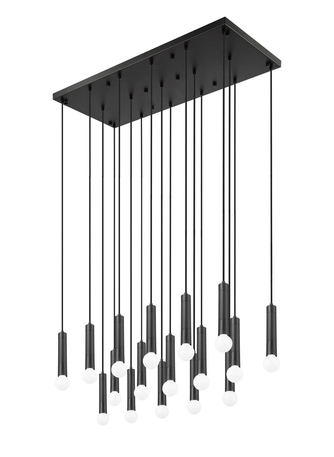 Suspension linéaire multiple Stari Noir mat, nombre ampoules 17 – vue 5