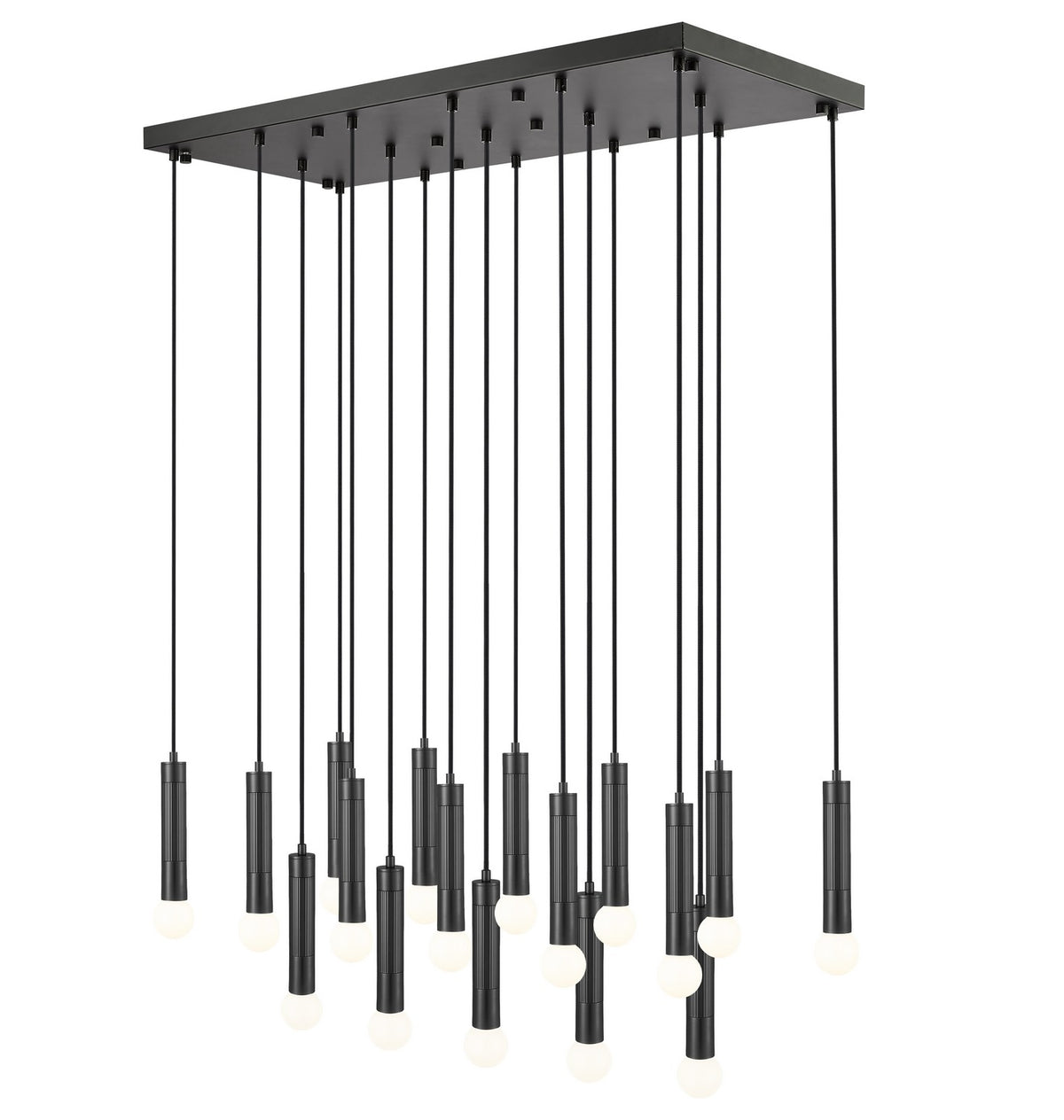 Suspension linéaire multiple Stari Noir mat, nombre ampoules 17 – Z-Lite