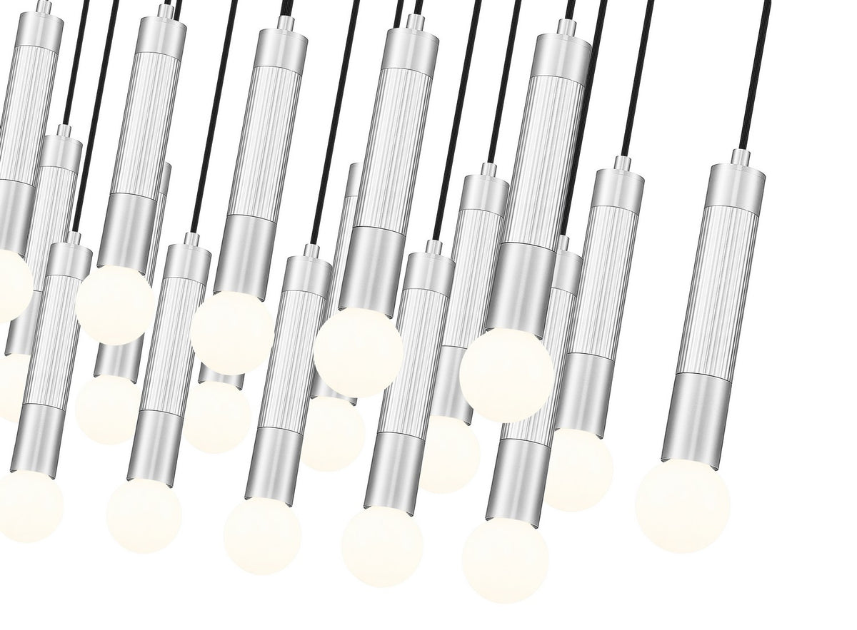 Suspension linéaire multiple Stari Nickel brossé, nombre ampoules 23 – vue 4
