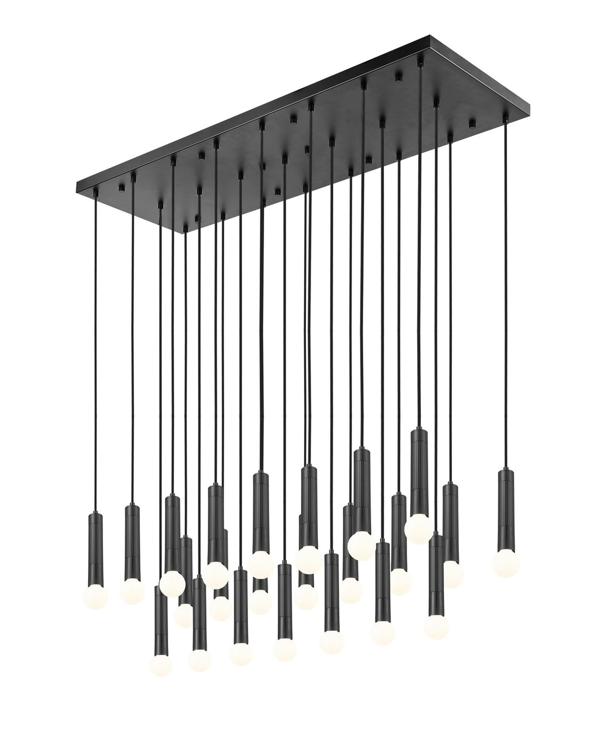 Suspension linéaire multiple Stari Noir mat, nombre ampoules 23 – vue 2