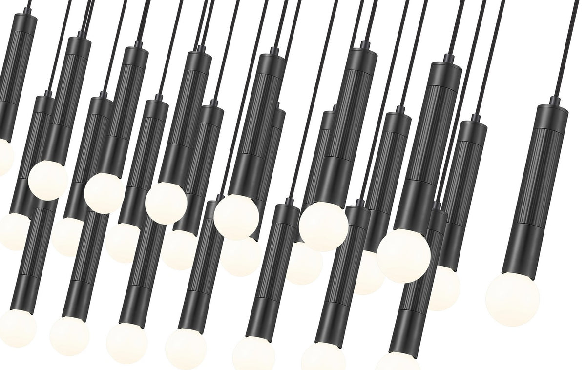 Suspension linéaire multiple Stari Noir mat, nombre ampoules 23 – vue 4