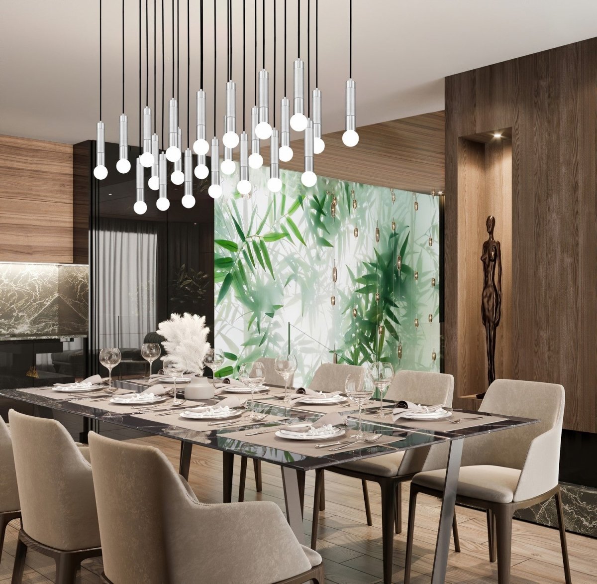 Suspension linéaire multiple Stari - Or moderne 23 by Z-Lite | Luminaires & cie