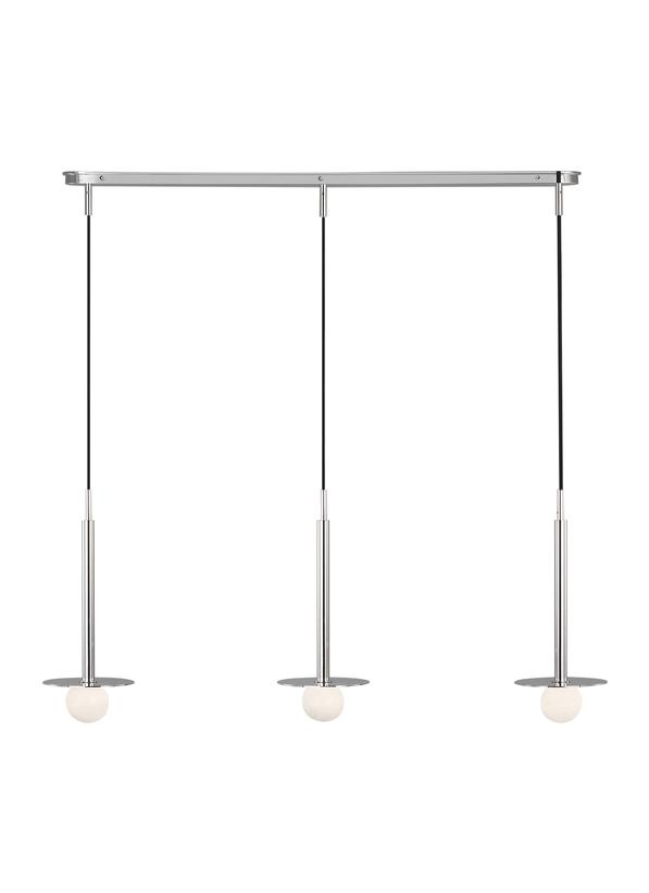Suspension linéaire Nodes - Nickel poli by Visual Comfort Studio | Luminaires & cie