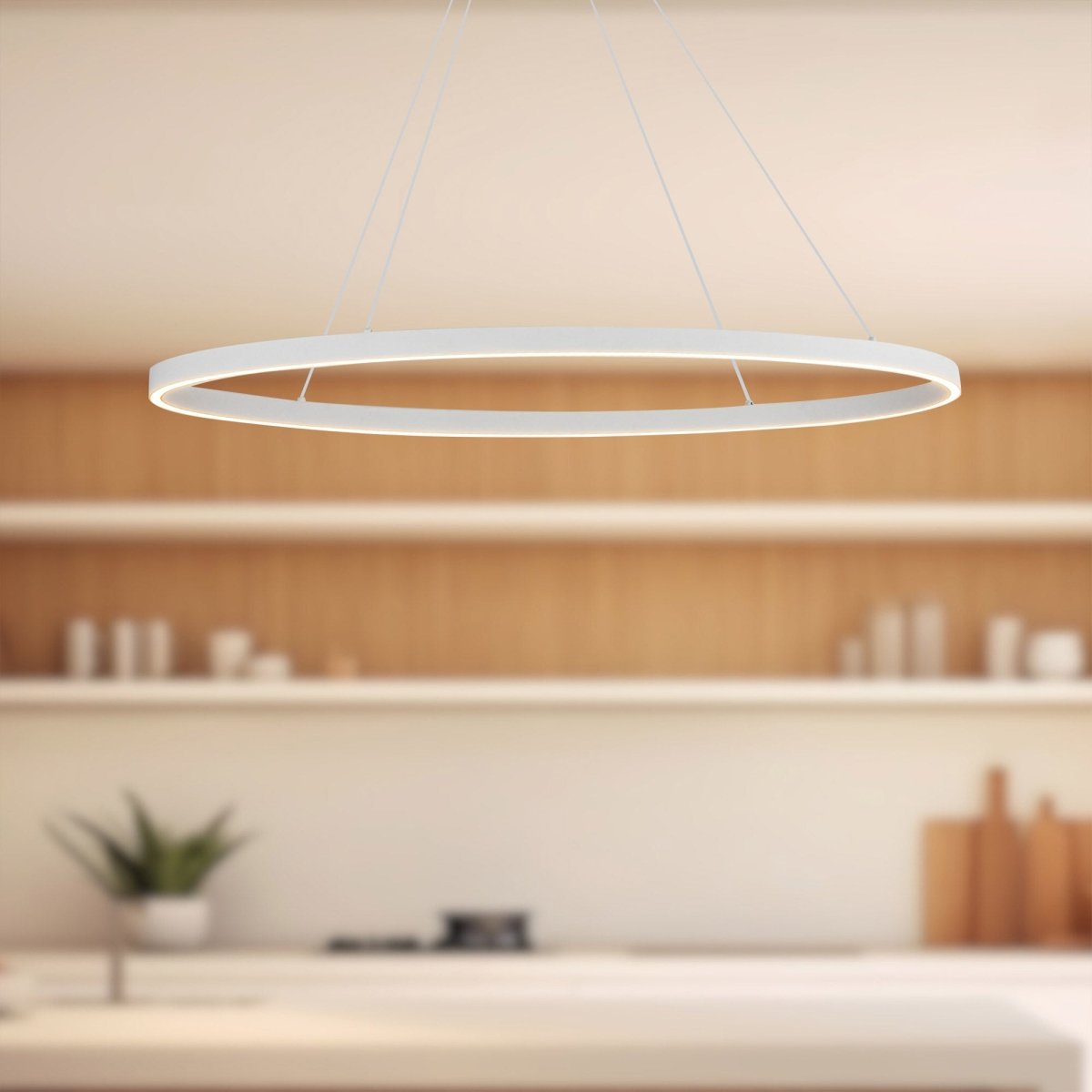 Suspension linéaire Ovale - Blanc 40" by Kuzco Lighting | Luminaires & cie
